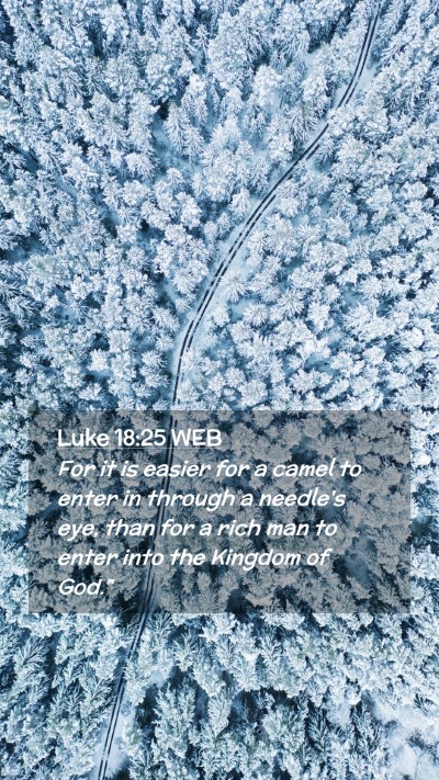 Picture 02 - Luke 18:25 WEB Mobile Phone Wallpaper - For it is easier for a camel to enter in through - Mobile Bible Verse Wallpaper