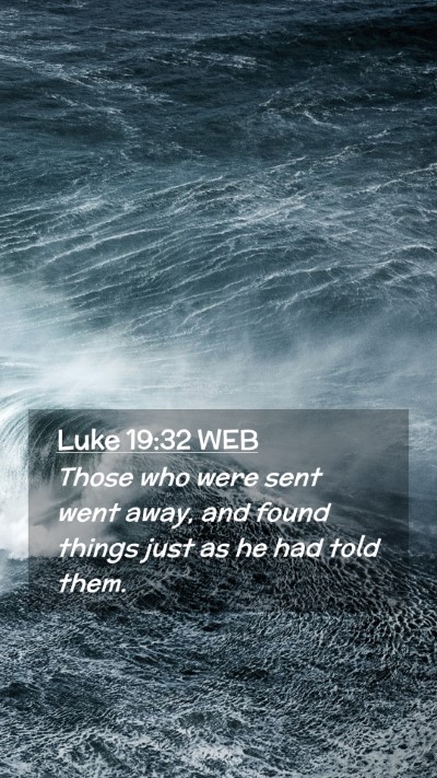 Picture 02 - Luke 19:32 WEB Mobile Phone Wallpaper - Those who were sent went away, and found things - Mobile Bible Verse Wallpaper