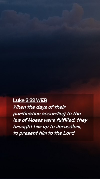 Picture 02 - Luke 2:22 WEB Mobile Phone Wallpaper - When the days of their purification according to - Mobile Bible Verse Wallpaper