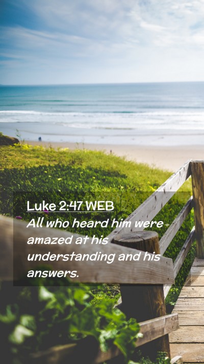 Picture 02 - Luke 2:47 WEB Mobile Phone Wallpaper - All who heard him were amazed at his - Mobile Bible Verse Wallpaper