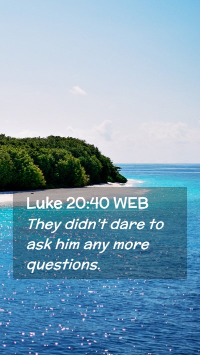 Picture 02 - Luke 20:40 WEB Mobile Phone Wallpaper - They didn't dare to ask him any more - Mobile Bible Verse Wallpaper