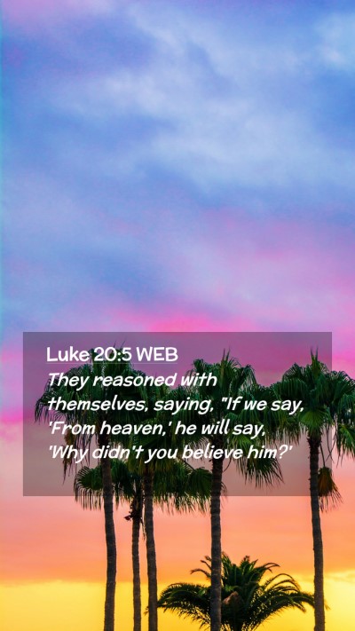 Picture 02 - Luke 20:5 WEB Mobile Phone Wallpaper - They reasoned with themselves, saying, 