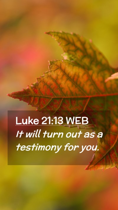 Picture 02 - Luke 21:13 WEB Mobile Phone Wallpaper - It will turn out as a testimony for - Mobile Bible Verse Wallpaper