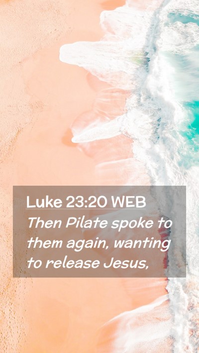 Picture 02 - Luke 23:20 WEB Mobile Phone Wallpaper - Then Pilate spoke to them again, wanting to - Mobile Bible Verse Wallpaper