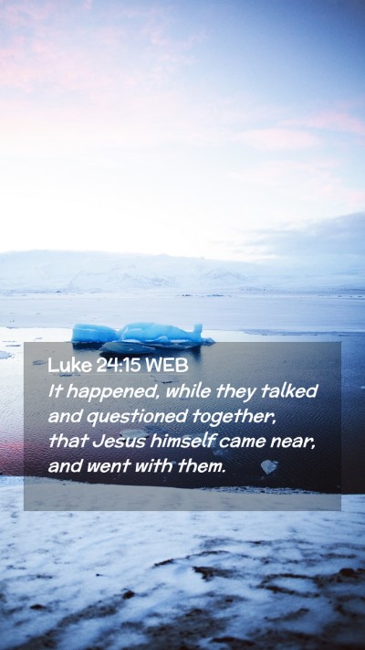 Picture 02 - Luke 24:15 WEB Mobile Phone Wallpaper - It happened, while they talked and questioned - Mobile Bible Verse Wallpaper