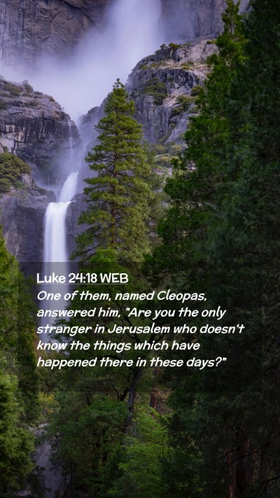 Picture 02 - Luke 24:18 WEB Mobile Phone Wallpaper - One of them, named Cleopas, answered him, 