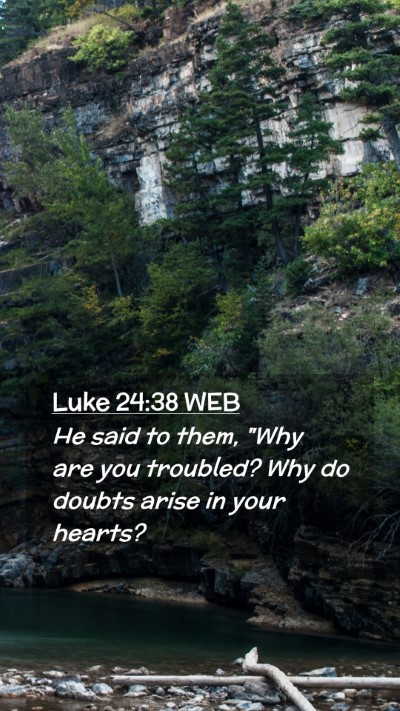Picture 02 - Luke 24:38 WEB Mobile Phone Wallpaper - He said to them, 