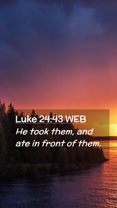 Picture 02 - Luke 24:43 WEB Mobile Phone Wallpaper - He took them, and ate in front of - Mobile Bible Verse Wallpaper