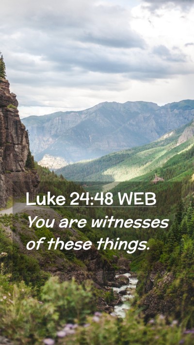 Picture 02 - Luke 24:48 WEB Mobile Phone Wallpaper - You are witnesses of these - Mobile Bible Verse Wallpaper