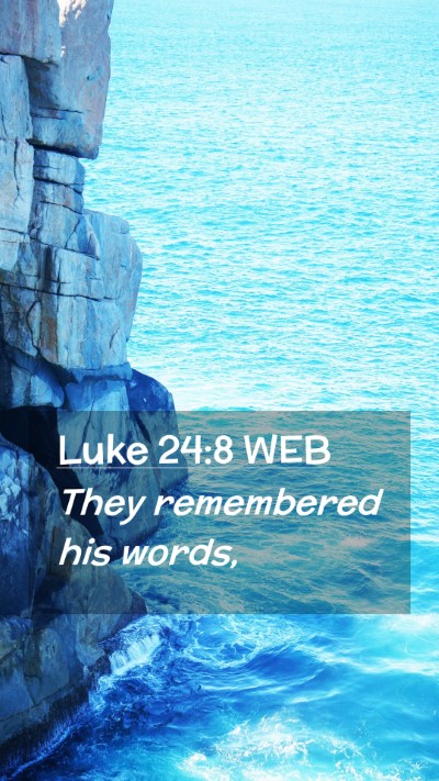 Picture 02 - Luke 24:8 WEB Mobile Phone Wallpaper - They remembered his - Mobile Bible Verse Wallpaper