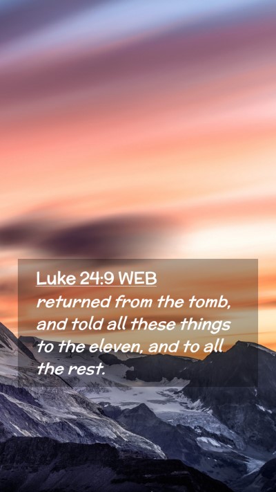 Picture 02 - Luke 24:9 WEB Mobile Phone Wallpaper - returned from the tomb, and told all these things - Mobile Bible Verse Wallpaper
