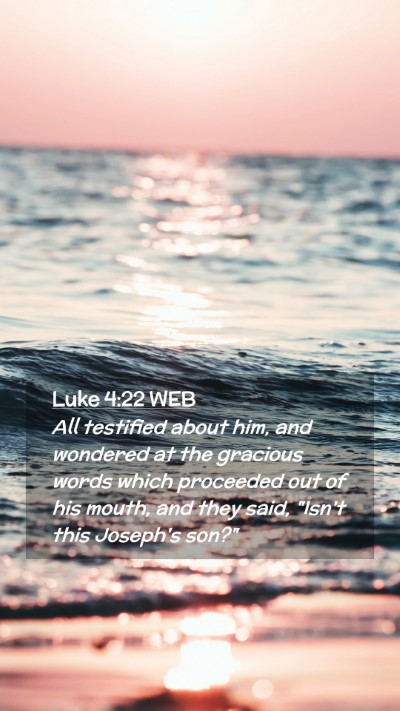 Picture 02 - Luke 4:22 WEB Mobile Phone Wallpaper - All testified about him, and wondered at the - Mobile Bible Verse Wallpaper