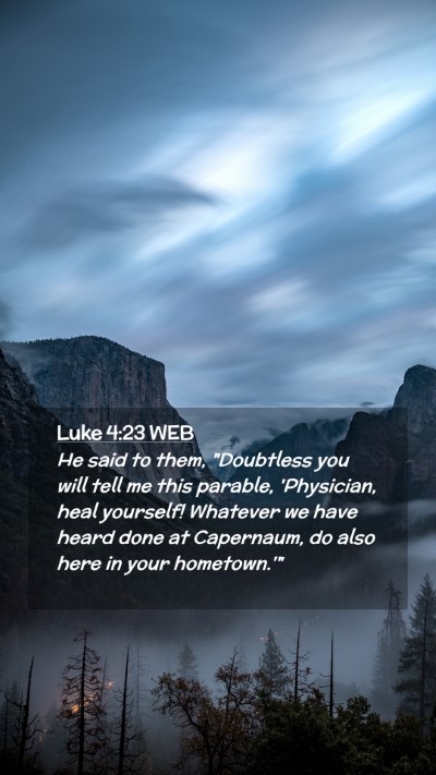 Picture 02 - Luke 4:23 WEB Mobile Phone Wallpaper - He said to them, 