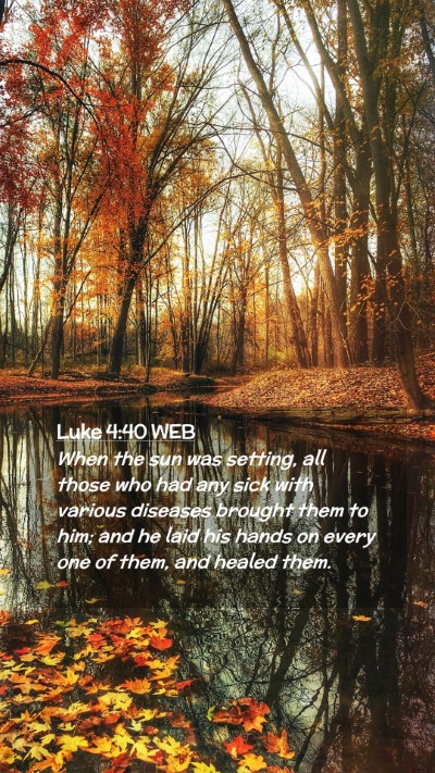 Picture 02 - Luke 4:40 WEB Mobile Phone Wallpaper - When the sun was setting, all those who had any - Mobile Bible Verse Wallpaper