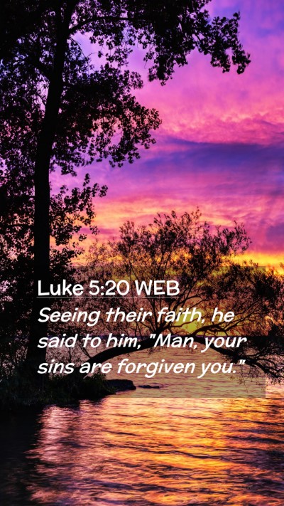 Picture 02 - Luke 5:20 WEB Mobile Phone Wallpaper - Seeing their faith, he said to him, 