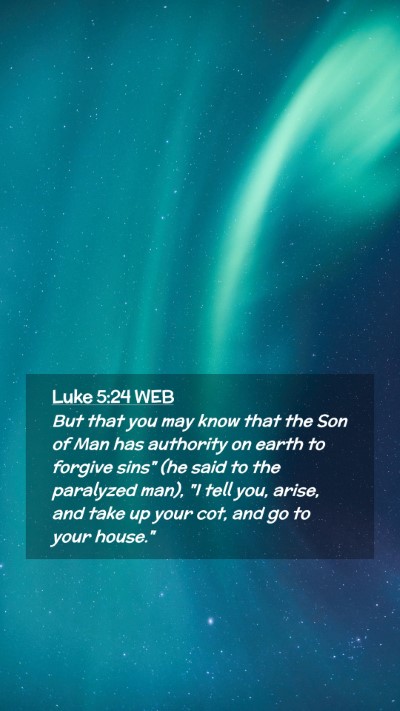 Picture 02 - Luke 5:24 WEB Mobile Phone Wallpaper - But that you may know that the Son of Man has - Mobile Bible Verse Wallpaper