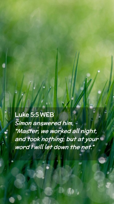 Picture 02 - Luke 5:5 WEB Mobile Phone Wallpaper - Simon answered him, 