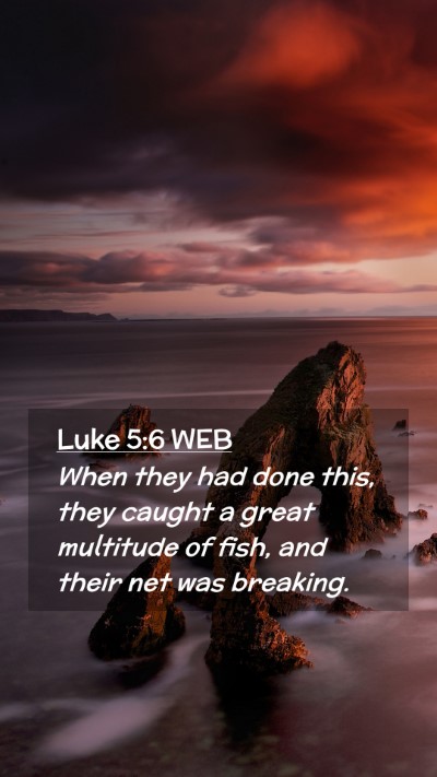 Picture 02 - Luke 5:6 WEB Mobile Phone Wallpaper - When they had done this, they caught a great - Mobile Bible Verse Wallpaper