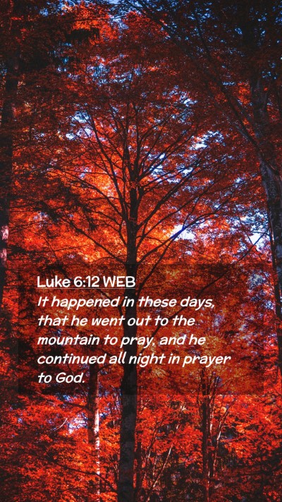 Picture 02 - Luke 6:12 WEB Mobile Phone Wallpaper - It happened in these days, that he went out to - Mobile Bible Verse Wallpaper