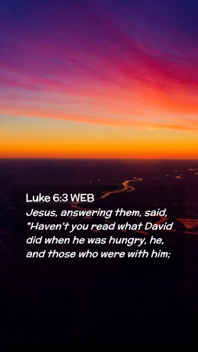 Picture 02 - Luke 6:3 WEB Mobile Phone Wallpaper - Jesus, answering them, said, 
