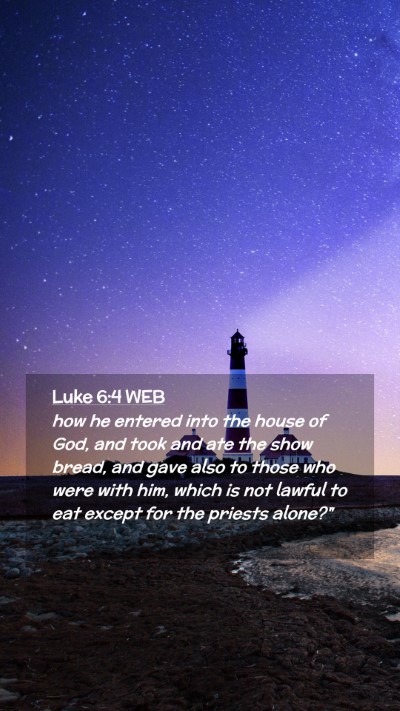 Picture 02 - Luke 6:4 WEB Mobile Phone Wallpaper - how he entered into the house of God, and took - Mobile Bible Verse Wallpaper