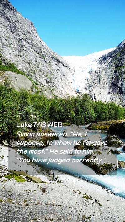 Picture 02 - Luke 7:43 WEB Mobile Phone Wallpaper - Simon answered, 