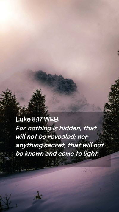 Picture 02 - Luke 8:17 WEB Mobile Phone Wallpaper - For nothing is hidden, that will not be revealed; - Mobile Bible Verse Wallpaper
