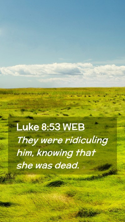 Picture 02 - Luke 8:53 WEB Mobile Phone Wallpaper - They were ridiculing him, knowing that she was - Mobile Bible Verse Wallpaper