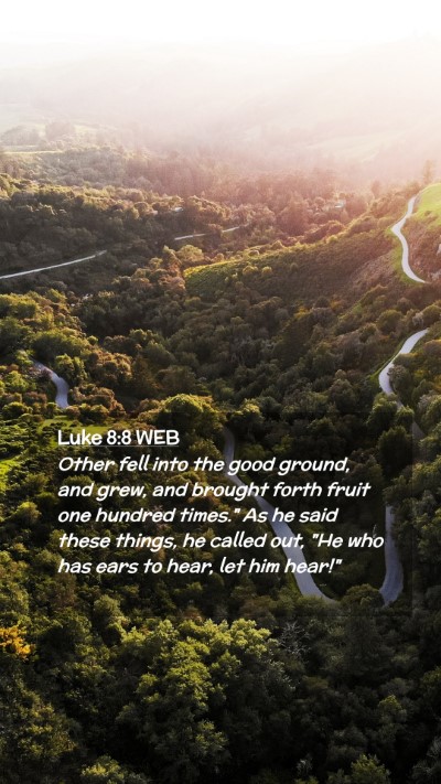 Picture 02 - Luke 8:8 WEB Mobile Phone Wallpaper - Other fell into the good ground, and grew, and - Mobile Bible Verse Wallpaper