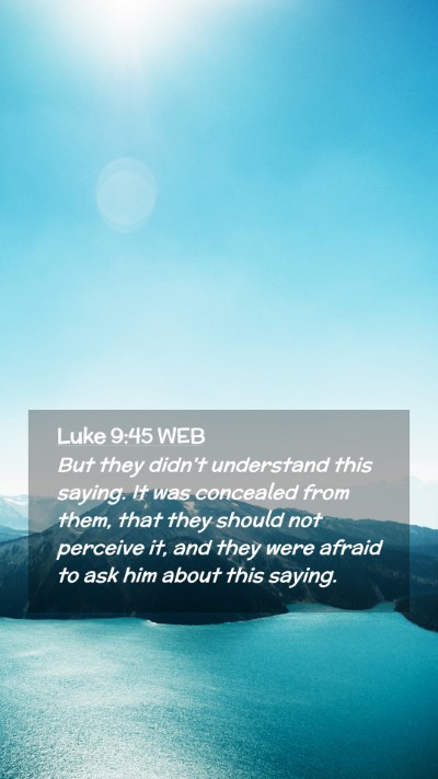 Picture 02 - Luke 9:45 WEB Mobile Phone Wallpaper - But they didn't understand this saying. It was - Mobile Bible Verse Wallpaper