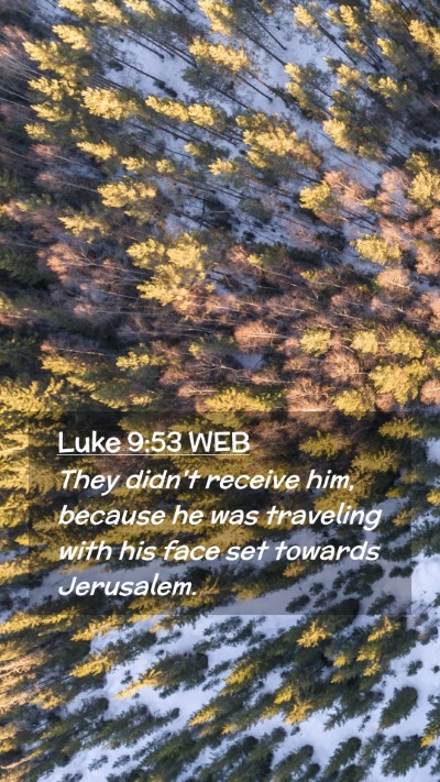 Picture 02 - Luke 9:53 WEB Mobile Phone Wallpaper - They didn't receive him, because he was traveling - Mobile Bible Verse Wallpaper