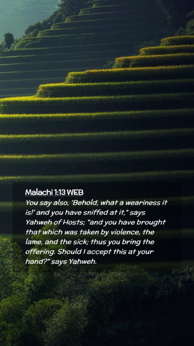 Picture 02 - Malachi 1:13 WEB Mobile Phone Wallpaper - You say also, 'Behold, what a weariness it is!' - Mobile Bible Verse Wallpaper