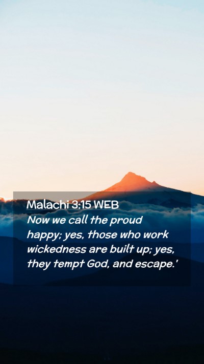 Picture 02 - Malachi 3:15 WEB Mobile Phone Wallpaper - Now we call the proud happy; yes, those who work - Mobile Bible Verse Wallpaper