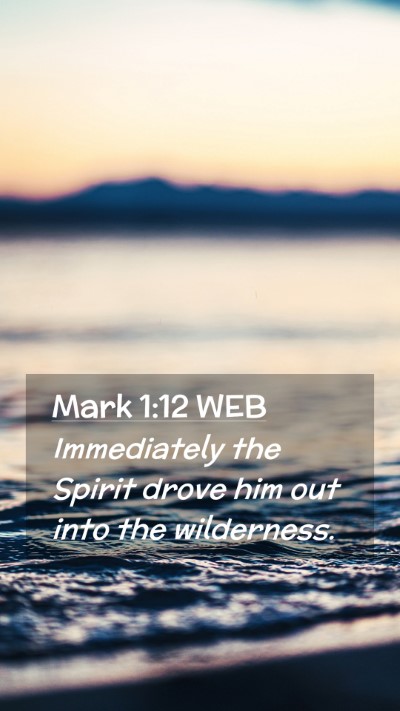 Picture 02 - Mark 1:12 WEB Mobile Phone Wallpaper - Immediately the Spirit drove him out into the - Mobile Bible Verse Wallpaper