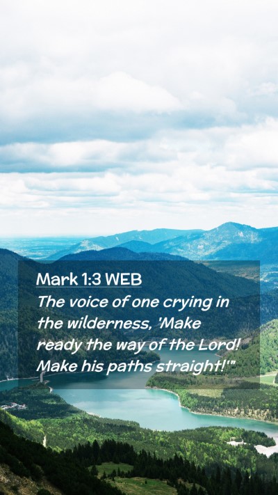 Picture 02 - Mark 1:3 WEB Mobile Phone Wallpaper - The voice of one crying in the wilderness, 'Make - Mobile Bible Verse Wallpaper