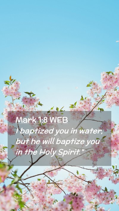 Picture 02 - Mark 1:8 WEB Mobile Phone Wallpaper - I baptized you in water, but he will baptize you - Mobile Bible Verse Wallpaper