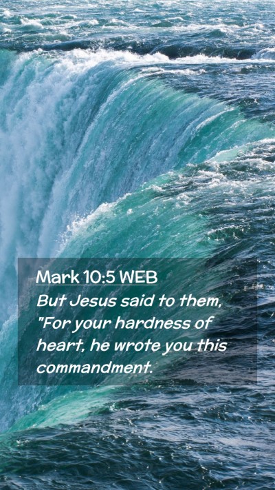 Picture 02 - Mark 10:5 WEB Mobile Phone Wallpaper - But Jesus said to them, 