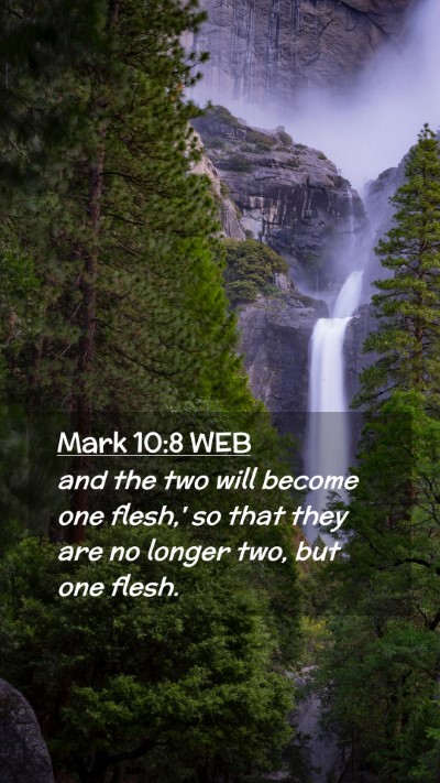 Picture 02 - Mark 10:8 WEB Mobile Phone Wallpaper - and the two will become one flesh,' so that they - Mobile Bible Verse Wallpaper