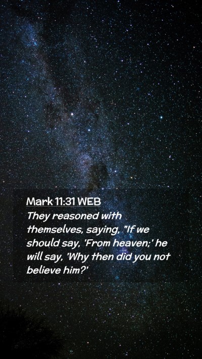 Picture 02 - Mark 11:31 WEB Mobile Phone Wallpaper - They reasoned with themselves, saying, 