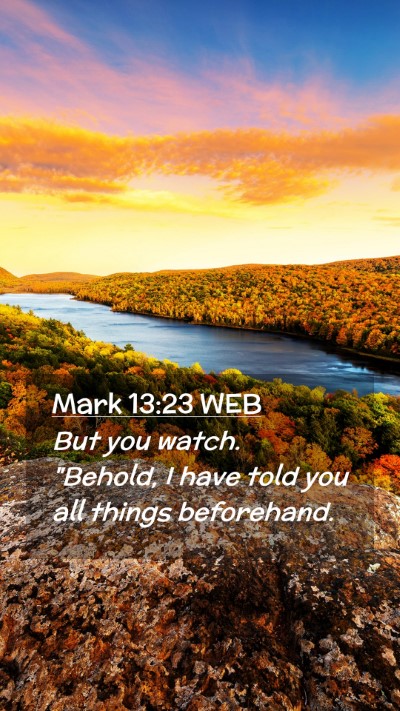 Picture 02 - Mark 13:23 WEB Mobile Phone Wallpaper - But you watch. 