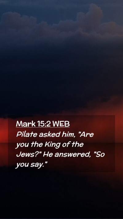 Picture 02 - Mark 15:2 WEB Mobile Phone Wallpaper - Pilate asked him, 