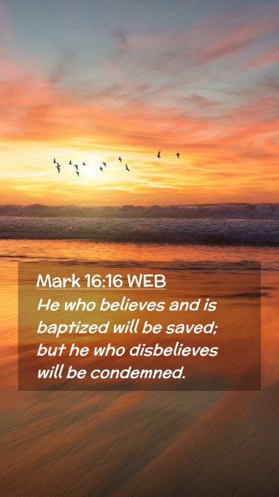 Picture 02 - Mark 16:16 WEB Mobile Phone Wallpaper - He who believes and is baptized will be saved; - Mobile Bible Verse Wallpaper