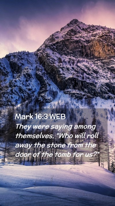Picture 02 - Mark 16:3 WEB Mobile Phone Wallpaper - They were saying among themselves, 