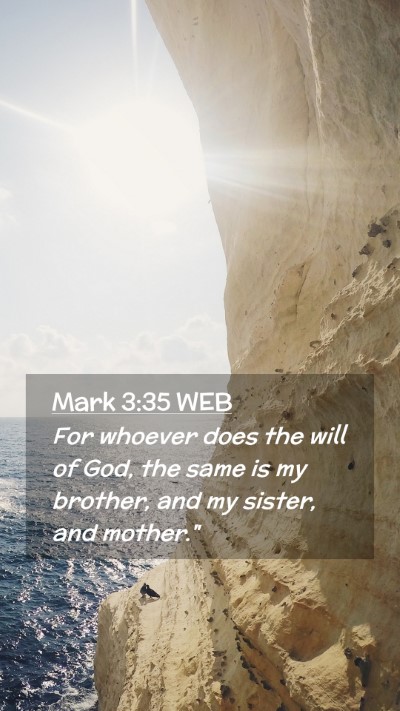 Picture 02 - Mark 3:35 WEB Mobile Phone Wallpaper - For whoever does the will of God, the same is my - Mobile Bible Verse Wallpaper
