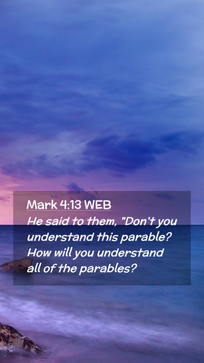 Picture 02 - Mark 4:13 WEB Mobile Phone Wallpaper - He said to them, 