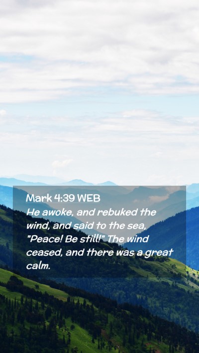 Picture 02 - Mark 4:39 WEB Mobile Phone Wallpaper - He awoke, and rebuked the wind, and said to the - Mobile Bible Verse Wallpaper