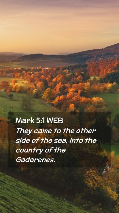 Picture 02 - Mark 5:1 WEB Mobile Phone Wallpaper - They came to the other side of the sea, into the - Mobile Bible Verse Wallpaper