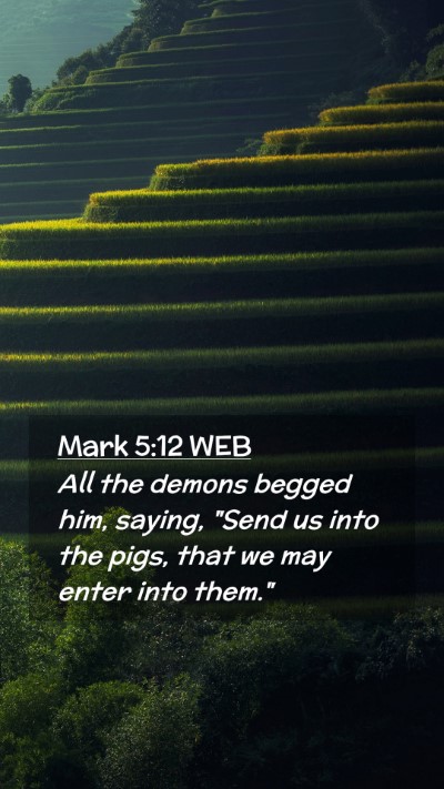 Picture 02 - Mark 5:12 WEB Mobile Phone Wallpaper - All the demons begged him, saying, 