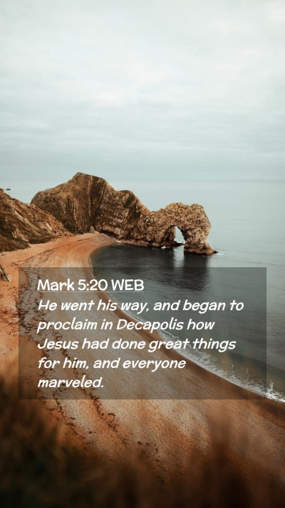 Picture 02 - Mark 5:20 WEB Mobile Phone Wallpaper - He went his way, and began to proclaim in - Mobile Bible Verse Wallpaper