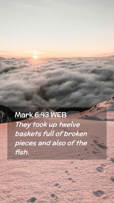 Picture 02 - Mark 6:43 WEB Mobile Phone Wallpaper - They took up twelve baskets full of broken pieces - Mobile Bible Verse Wallpaper
